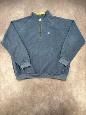 Vintage Straight Down Men’s XL Blue Quarter Zip Made USA